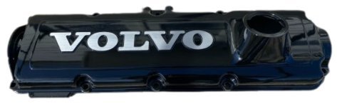 Ventilkåpa Volvo b230-f-fk svart borstad alu logo